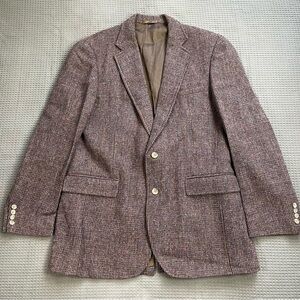 Vintage Harris Tweed Blazer Jacket Sports Coat 42R Handwoven Scottish Wool Multi